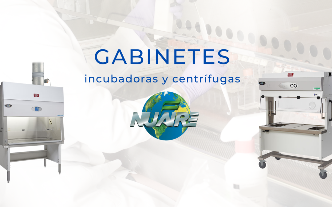 Equipo para laboratorio marca NUAIRE, gabinetes, incubadoras y centrifugas